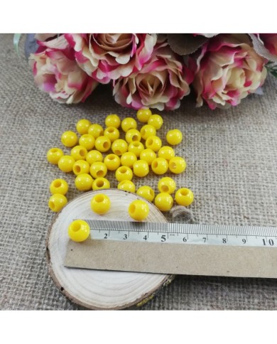 Plastik İnci Boncuk - Sarı 10 mm - 1 Kg