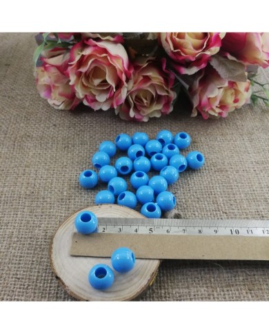 Plastik İnci Boncuk - Mavi 14 mm - 1 Kg