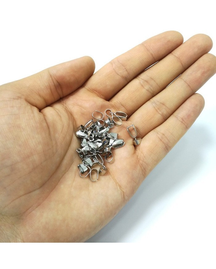 Reçine Epoksi Takı Kıskacı - Nikel Gümüş - 25 Adet