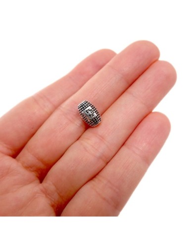 11,1x7,2 mm - Arpa Model Metal Harf Boncuk Nikel Renk