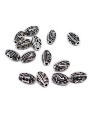 11,1x7,2 mm - Arpa Model Metal Harf Boncuk Nikel Renk