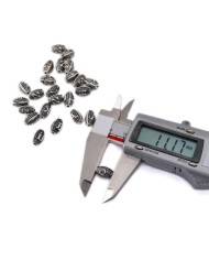 11,1x7,2 mm - Arpa Model Metal Harf Boncuk Nikel Renk