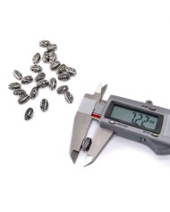 11,1x7,2 mm - Arpa Model Metal Harf Boncuk Nikel Renk