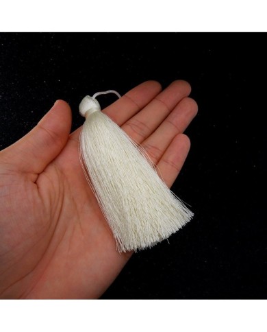 12cm İPEK Püskül - Beyaz - 10 adet
