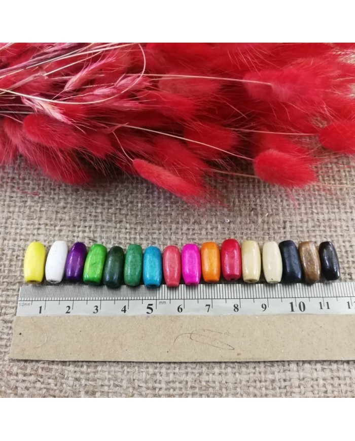 Ahşap Boncuk Arpa İnce Yassı - 1 Kilogram Lacivert