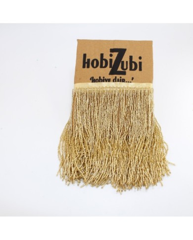 1 Metre - Boncuklu 15 cm - Püskül Saçak Gold