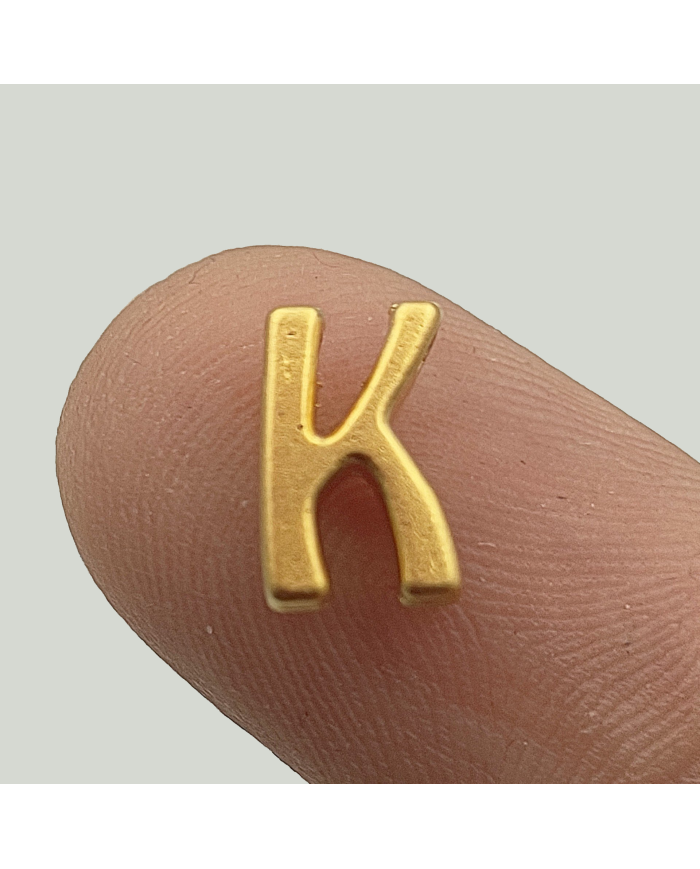 "K" Mini Harfler Lak Kaplama Gold - 3 Adet