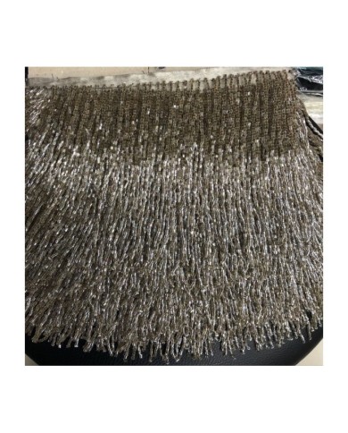 1 Metre - Boncuklu 15 cm -  Püskül Saçak Duman
