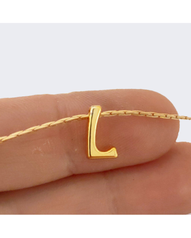 "L" Mini Harfler Lak Kaplama Gold - 3 Adet