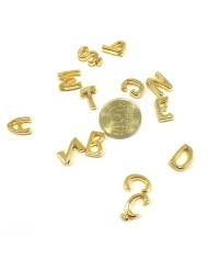 "L" Mini Harfler Lak Kaplama Gold - 3 Adet