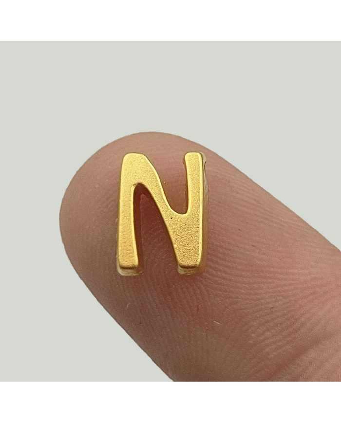"N" Mini Harfler Lak Kaplama Gold - 3 Adet