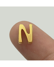 "N" Mini Harfler Lak Kaplama Gold - 3 Adet