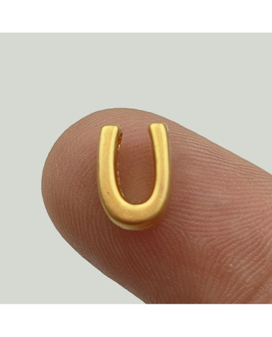 "U" Mini Harfler Lak Kaplama Gold - 3 Adet