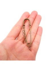 5 Adet - İskoç İğnesi - 5 Halkalı - 5 cm - Antik Gold