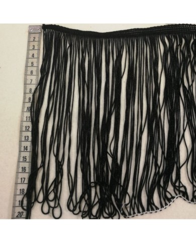 5 Metre - İp Saçak Siyah - 20 CM
