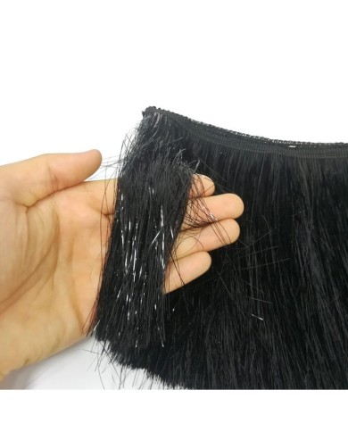 5 Metre - Simli Saçak 20 cm - Siyah