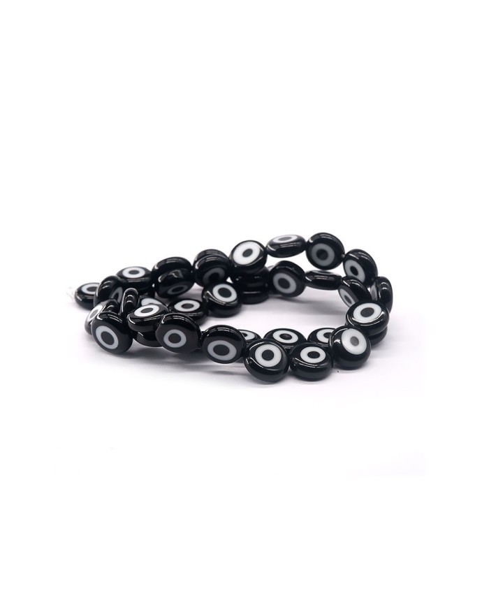Cam Nazar Boncuk -siyah- 8x4mm