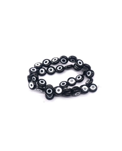 Cam Nazar Boncuk -siyah- 8x4mm