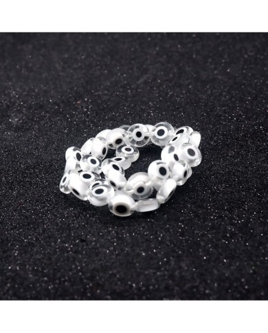 Cam Nazar Boncuk -beyaz- 8x4mm