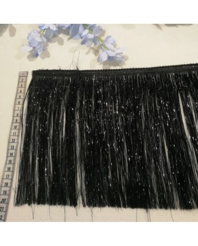 10 Metre - Simli Saçak 20 cm - Siyah