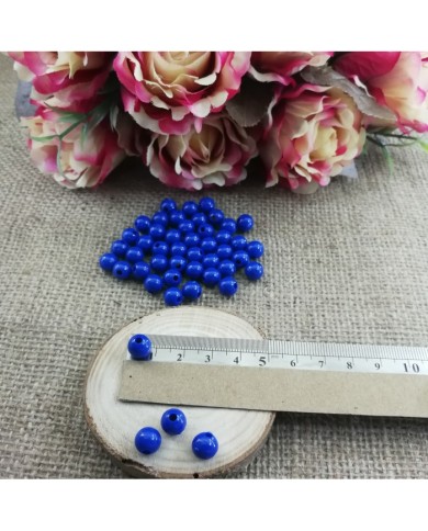 Plastik İnci Boncuk - Lacivert 8 mm - 1 Kg
