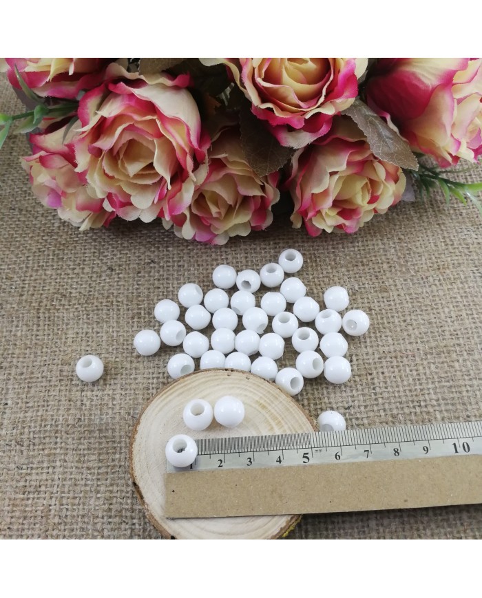 Plastik İnci Boncuk - Beyaz 10 mm - 1 Kg