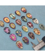 Damla Büyüteç Desenli 10 Adet Cam Taş - Mix