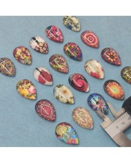 Damla Büyüteç Desenli 10 Adet Cam Taş - Mix