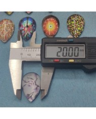 Damla Büyüteç Desenli 10 Adet Cam Taş - Mix