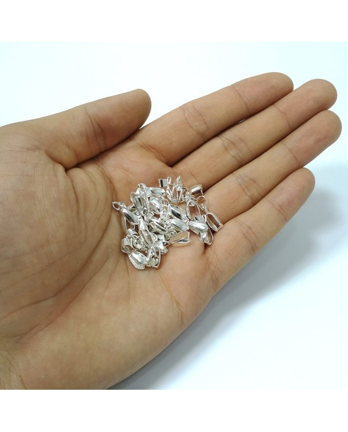 Reçine Epoksi Takı Kıskacı - Gümüş - 6.5 mm - 100 Adet