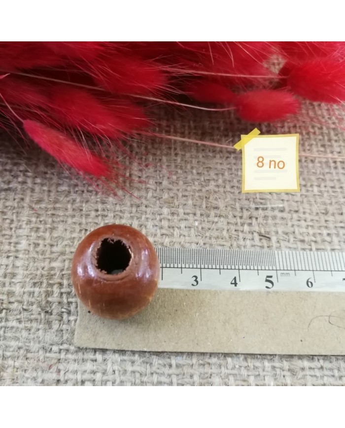 Ahşap Boncuk - 1 Kg -No:8 - Kahverengi