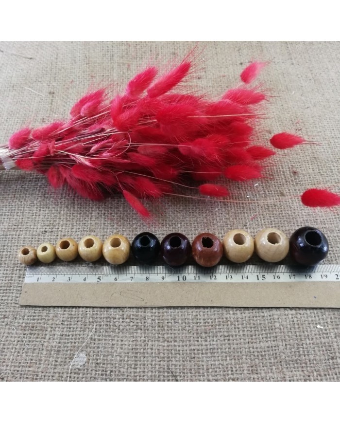 Ahşap Boncuk - 1 Kg -No:10 - Kahverengi