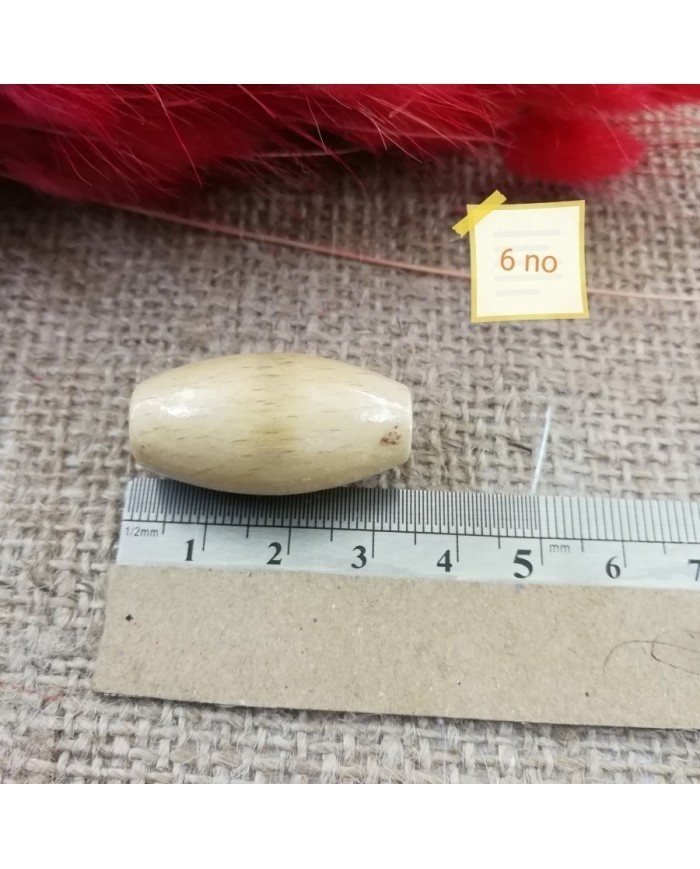 6no - Ahşap Boncuk - 1 Kg - Kahverengi