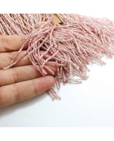 1 Metre - Boncuklu 15 - cm Püskül Saçak Pudra