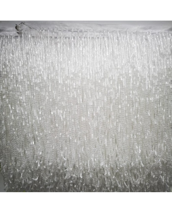 1 Metre - Boncuklu 15 cm - Püskül Saçak Şeffaf