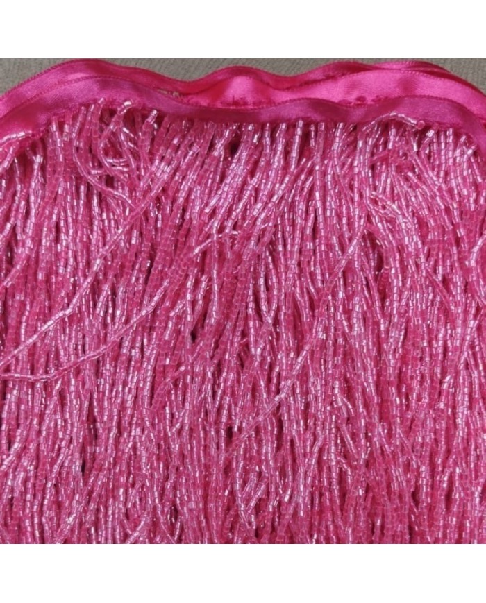 1 Metre - Boncuklu 15 cm - Püskül Saçak Pembe