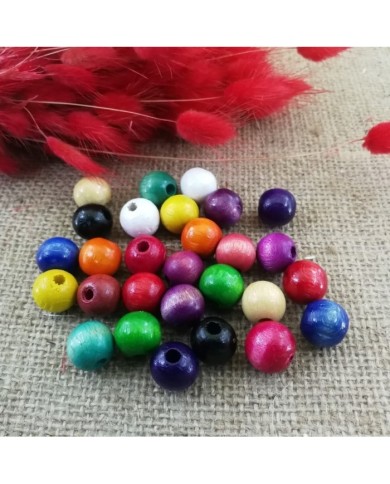 Ahşap Boncuk - 1 Kg Mor