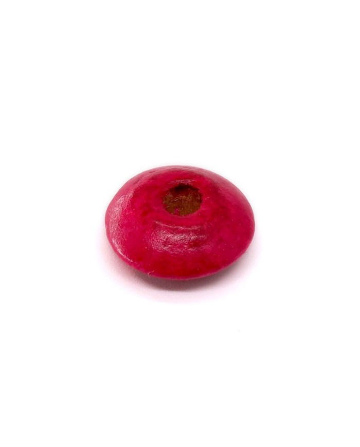 Ahşap Yassı Yuvarlak Boncuk - 1 Kilogram Koyu Pembe