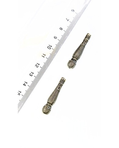 Zamak Nokta Desenli Tesbih İmamesi Nikel - 8x36mm
