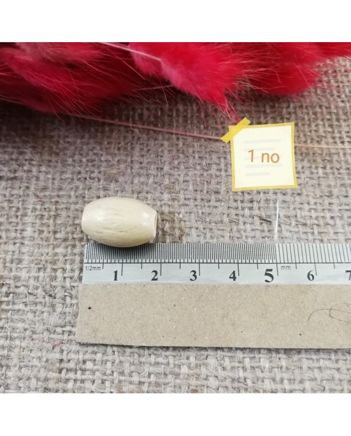 1no - Ahşap Boncuk - 1 Kg - Bej