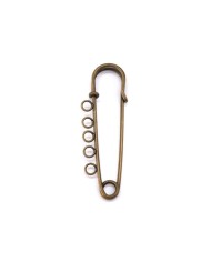 5 Adet - İskoç İğnesi - 5 Halkalı - 5 cm - Antik Gold