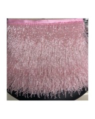 10 Metre - Boncuklu 15 cm - Püskül Saçak Pembe