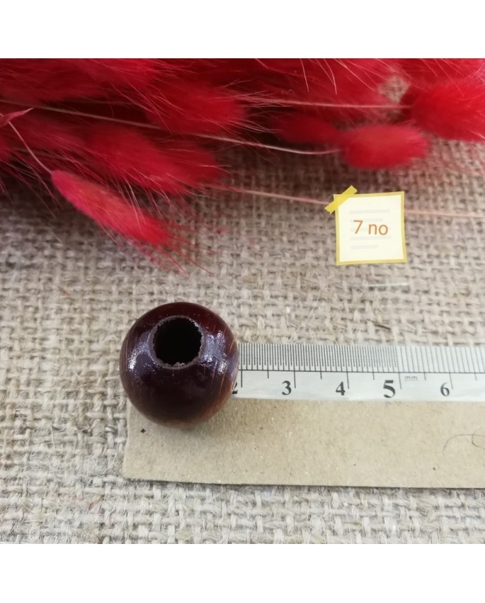 Ahşap Boncuk - 1 Kg -No:7 - Siyah