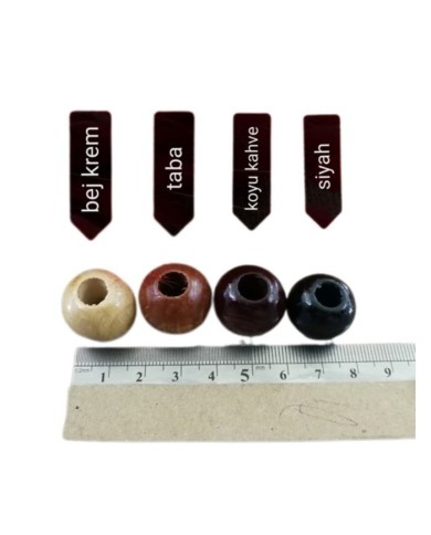 Ahşap Boncuk - 1 Kg -No:7 - Taba