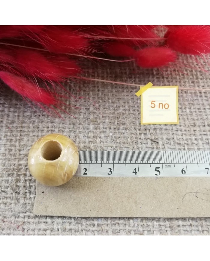 Ahşap Boncuk - 1 kg -No:5 - Bej