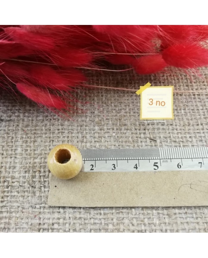 Ahşap Boncuk -  1 kg -No:3 - Bej