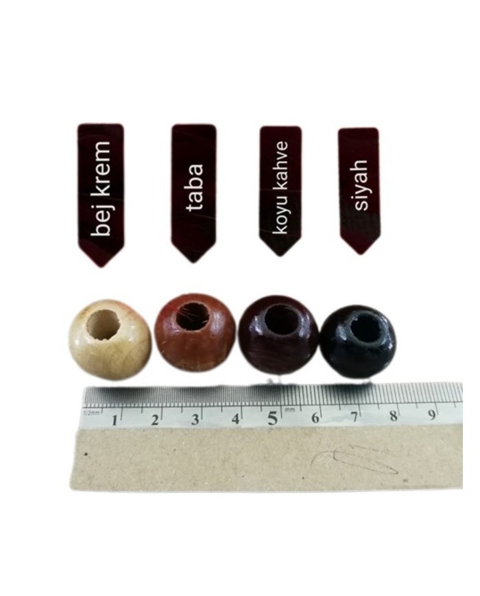 Ahşap Boncuk -  1 kg -No:2 - Siyah