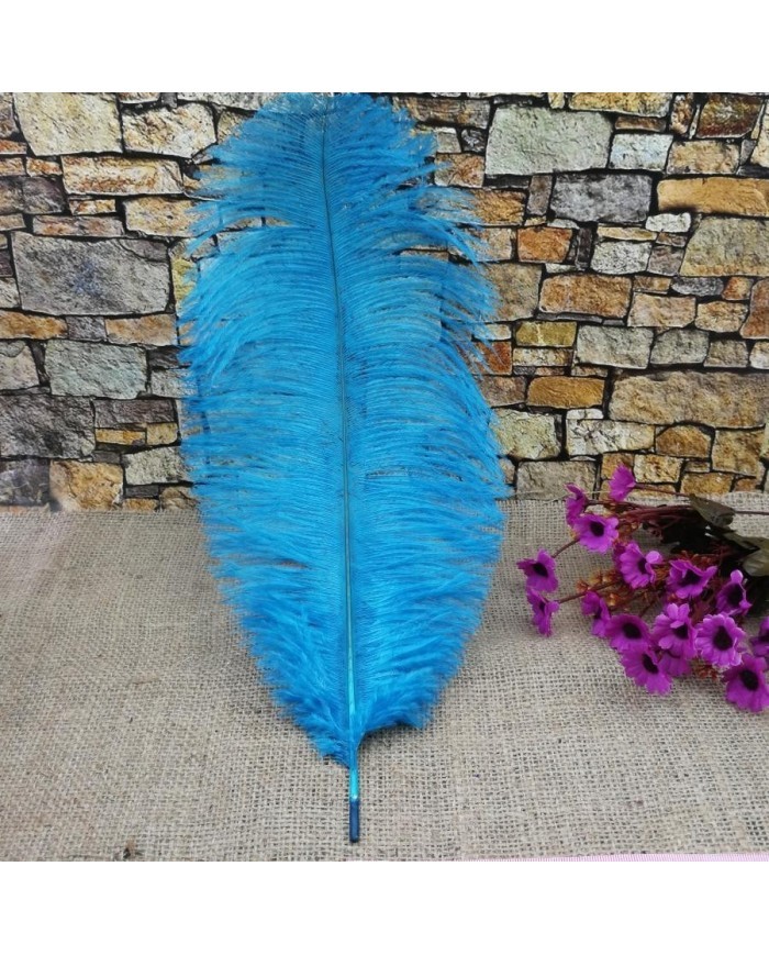 Tekli Kuş Tüyü Uzun - Açık Mavi- 35/40 cm