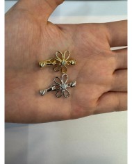 Takı Kapama Taşlı Yonca Model - Gümüş