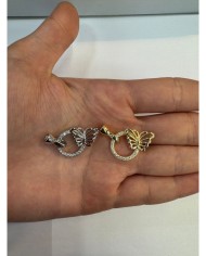 Takı Kapama Taşlı Yuvarlak Kenarı Kelebek Model - Gold